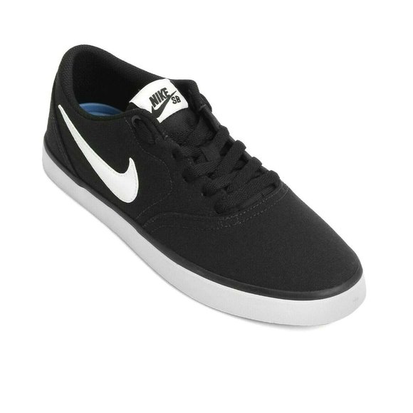 Nike SB Check Canvas GS Black White Kids Skate Sneakers 905373 003 - Picture 2 of 5